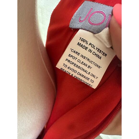 Jovani Sleeveless Plunge V-Neck Fitted Maxi Evening Gown Red Women’s Size 2 - Picture 9 of 9